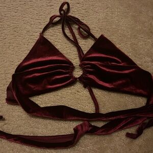 Velvet sexy tie top